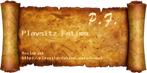Plavsitz Fatima névjegykártya